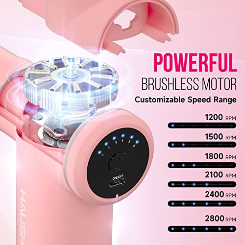 HAUSHOF Mini Massage Gun, Handheld Deep Tissue Percussion Muscle Massager Gun for Athletes, Ultra Small Portable Electric Therapy Gun for Back, Neck, Legs, Shoulder with Carry Bag, Gifts for Men Women