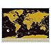 Scratch Off Map of The World with US States, Countries, Capitals and Flags On Black Background, 17 x 24 inch. World Scratch Off Travel Map Poster Wall Maps. Travel Gift for Travelers Honeymoon Gifts