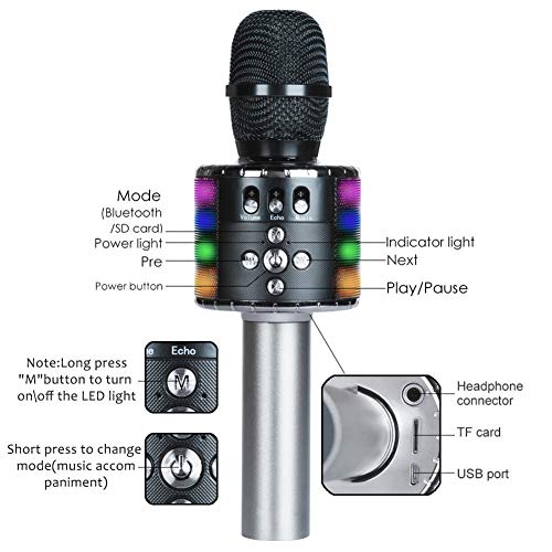 1 Wireless+Bluetooth+Microphone+Multi+color+Portable