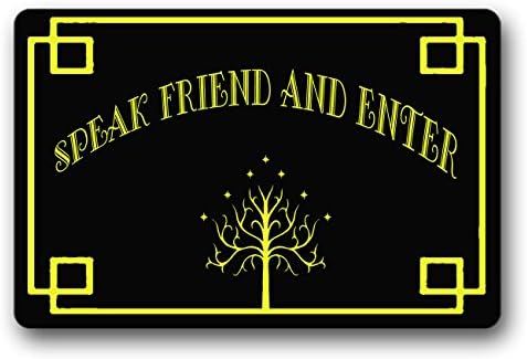 Reong Speak Friend And Enter-3 Doormat Entrance Floor Mat Funny Doormat Indoor Outdoor Non-woven Fabric Top 23.6"x15.7"Inch