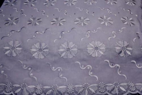 White,african Embroidery Poly Cotton Voile Lace Textile, Poly Cotton in 10 Colors