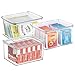 mDesign Set of 3 Stackable Plastic Containers? Perfect Kitchen Accessories As Food Containers? Ideal Also in the Fridge or Freezer ? With Lid ? Colour: Transparent