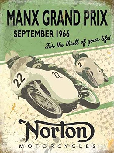 Norton Motorcycles Manx Grand Prix 1966 Large Steel Sign 400mm x 300mm (og)