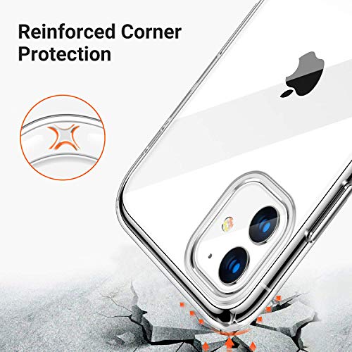 Enflamo Crystal Clear Case Soft Back Cover Case with Electroplated Frame Bumper Ultra Slim TPU Gel Case for iPhone 11 (i