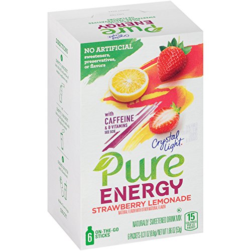 Crystal Light On the Go Pure Energy Strawberry Lemonade Drink Mix, 6 ct