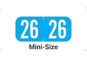MINI 2026 Year Stickers, Doctor Stuff 2026 Chart Stickers, Light Blue Color Coded, Tab 1287 Style, USA Made Year Labels for End Tab File Folders, 500 Labels/Roll in a Dispenser Box, 1/2" x 1-1/8"