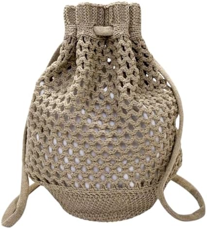 Straw Woven Backpack Casual Daypack Lightweight Eco-Friendly Travel Beach Amazon.com: H.S.G.K Women Straw Backpack Summer Beach Casual  main image 3