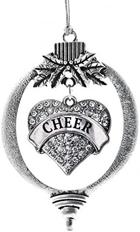 Madsportsstuff Christmas Ornament With Crystal Cheer Heart Charm