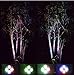 Solar Spotlight, IP65 Waterproof 4 LED Solar Lights Wall Light,Auto-on/Off Security Light Landscape Light 180° angle Adjustable for Tree,Patio,Yard,Garden,Driveway,Pool Area.T-SUNRISE(2 Pack RGB)