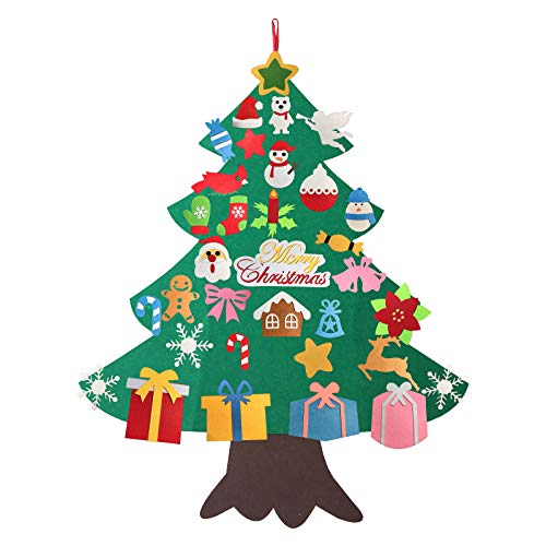 Marysay Felt Christmas Tree Set Ornaments Xmas Decorations Wall Hanging Kids Craft Kits Gifts Party Favors Supplies