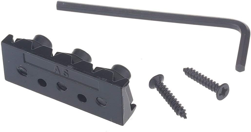 Musiclily 42mm Guitar Locking Nut R2 String Locks for Floyd Rose Style Double Locking Tremolo System Electric Guitar, Black - Image 5