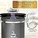 Coffee Canister Airtight Coffee Container - Stainless Steel Coffee Storage for Beans, Grounds, Tea, Sugar - Coffee Containers with Date Tracker, Scoop, CO2 Valve Filters, Large Coffee Jar 22oz, Grey