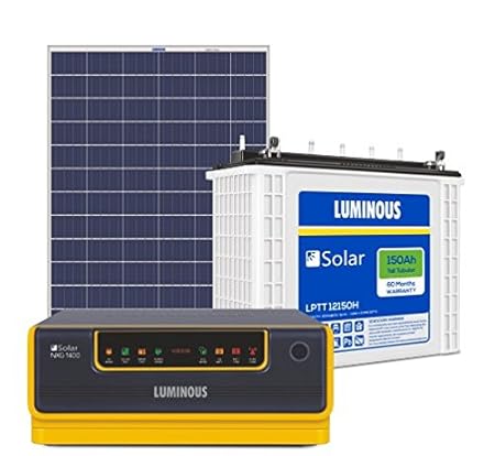 Luminous Solar Home Solution NXG1100 & 150Ah Solar Tubular Battery & 150W Poly Crys Module
