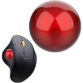 Trackball 34mm/1.34 Inches, Replacement Ball for Logitech M575, M570, MX Ergo, ELECOM, Kensington, Perixx, and Other Compatible Trackball Mice, Glossy - Red