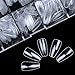 Clear Coffin Acrylic Nails - ECBASKET 500pcs Full Cover Ballerina Nails Tips Ballet Shaped Artificial False Nails 10 Sizes