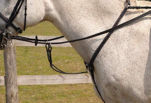 Rhinegold Elegance Stitched Breastplate-Full-Black