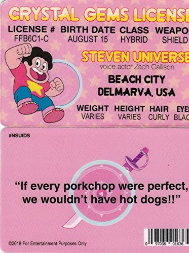 Cartoon Network Signs4Fun NSUIDS Steven Universe Drivers License / Fun Fake ID Card