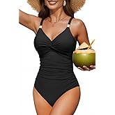 Daci Women's One Piece Swimsuit Tummy Control Bathing Suit Gold Metal Full Coverage Slimming Swimwear 2025