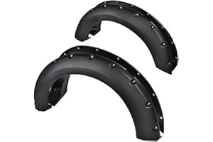 PIT66 Fender Flares,Compatible with 2004-2008 Ford F150(NOT For Heritage), Rugged Black Pocket Riveted Textured Style Wheel Flares Set, 4 Pcs