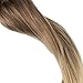 Full Shine Clip in Hair Extensions Balayage Hair Extensions Clip in Human Hair Balayage Golden Brown to Dirty Blonde Straight Hair Clip in Extensions Double Weft 7 Pcs 14 Inch