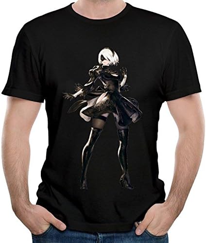 HEYUANHECHOU T-Shirts for Men's NIE Men's T Shirts,Black