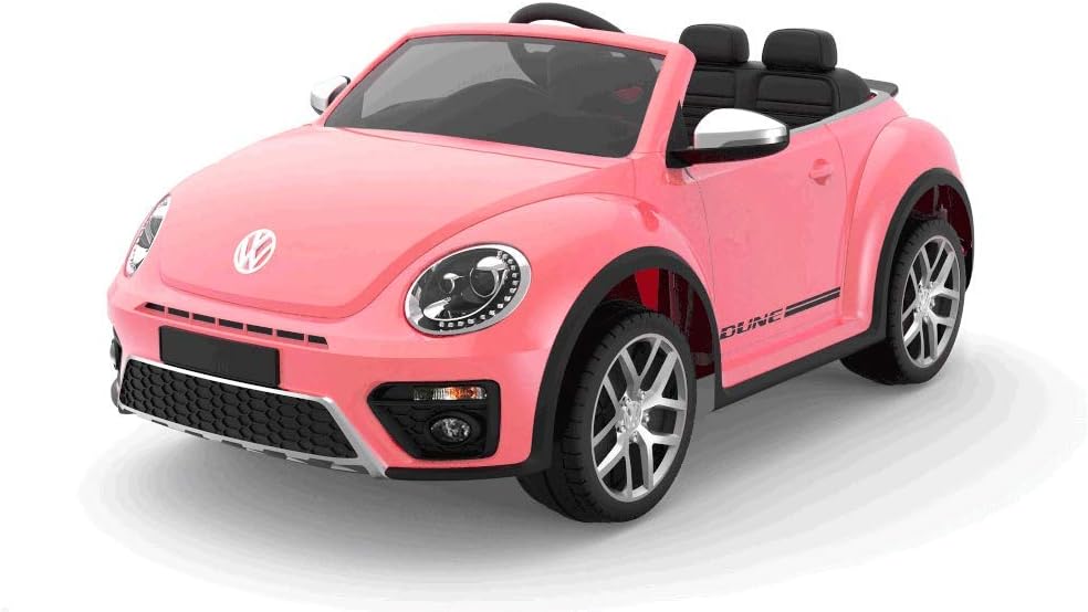 VW Licensed Volkswagen Beetle Dune 12V Kids Electric Ride On Car Pink