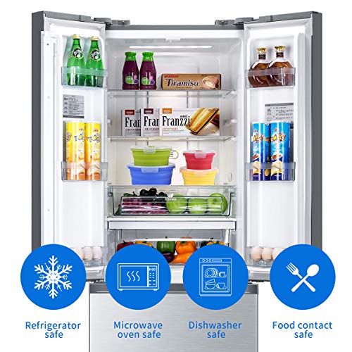 Collapsible Silicone Food Storage Containers with BPA Free Lid Meal Prep  Containers Space Saver for Kitchen, Bento Lunch Boxes, Travel Picnic,  Leftover, Microwave, Refrigerator Set of 4 | Pricepulse