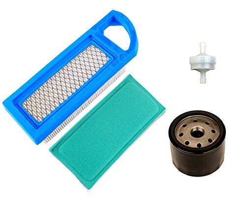 OxoxO 698083 Air Filter With 795890 Oil Filter 394358 Fuel Filter compatible with Briggs & Stratton Intek 15.5 and 17-17.5HP Tractor Engines