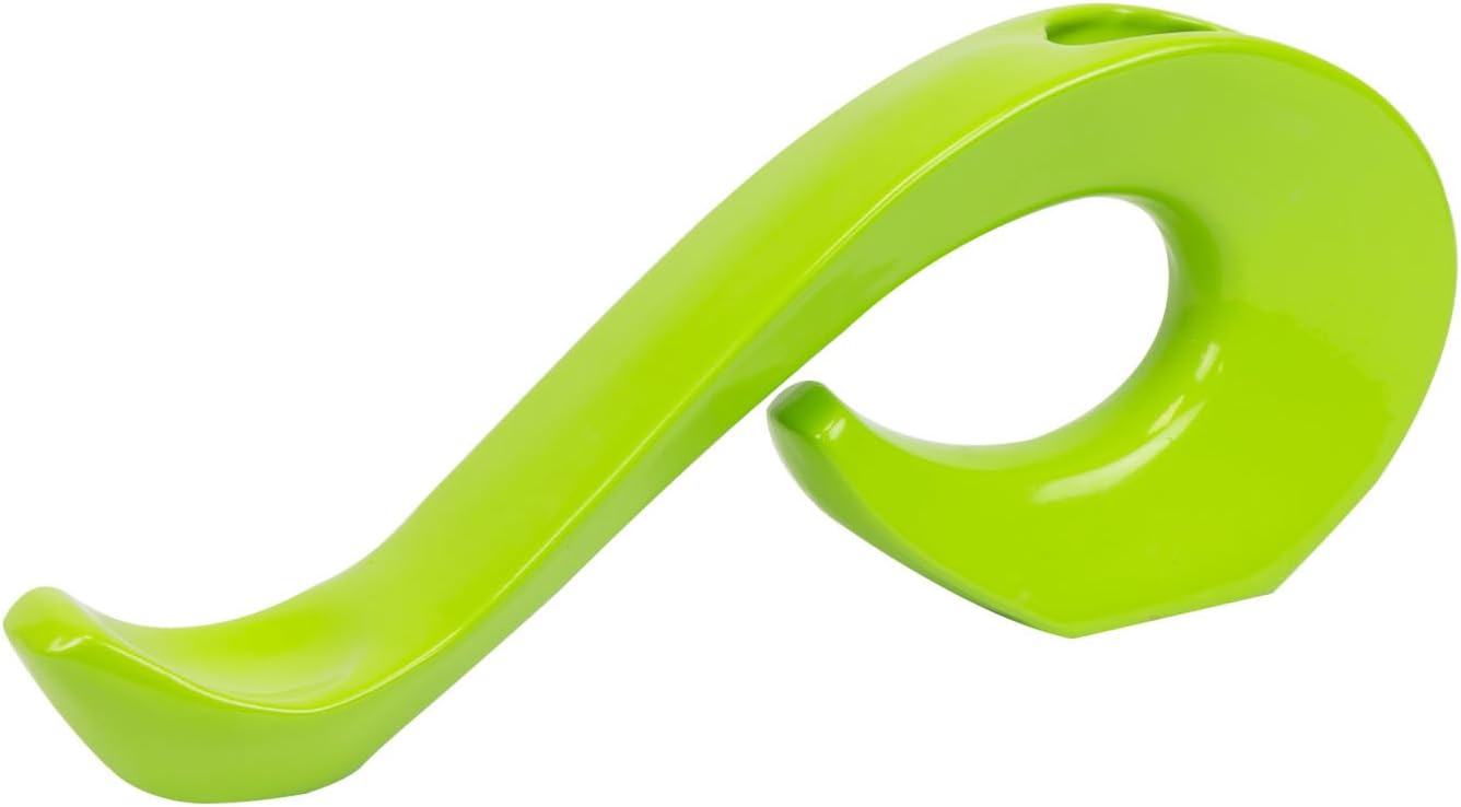 Original low Pipe lime ceramic flower vase clay bowl