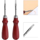 2 PCS Leather Edge Skiving Beveler Craft Keen Edge Cutting Leather Burnishing Tool, Leather Edge Skiving DIY Craft Tool for Leather Crafting Working Tools 2 Sizes(1.0 mm&amp;1.5 mm Size) (3#+5#)