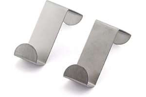 JCBIZ 2 Pack Over The Door Hooks Stainless Steel Seamless Nail-Free Bathroom Kitchen Z Shape Back Door Hook Rack Hanger Organizer Silver (Fit for Thickness: Less Than 1.8cm/4cm)