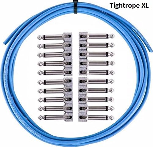 LAVA CABLE TIGHTROPE SOLDER-FREE XL PEDAL BOARD KIT 10' CABLE 20 RA PLUGS (Blue)