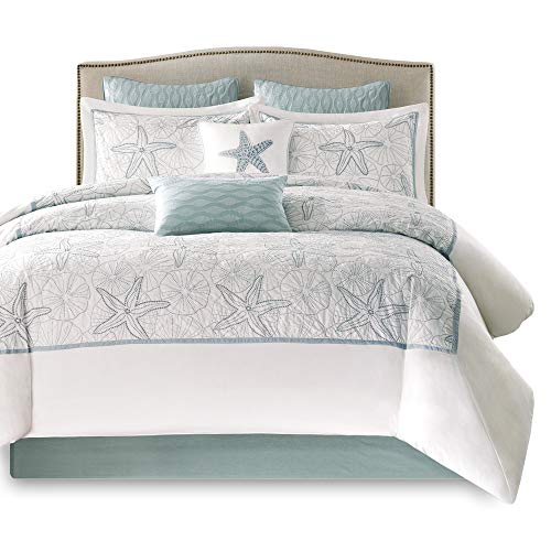 Harbor House 100 Cotton Duvet Cover, Embroidered Coastal Seashells