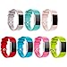 ZSZCXD for Fitbit Charge 2 Bands, New Bracelet Strap Replacement Band Wristband with Secure Silicone Fasteners Metal Clasps for Fitbit Charge 2 (No Tracker) (7PCS,002, 6.7-9 Inches Wrist)