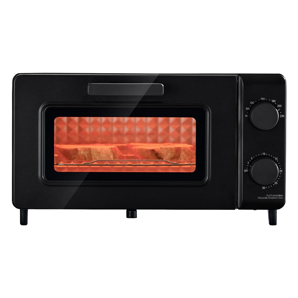 【Amazon.co.jp限定】アイリスオーヤマ オーブントースター 2枚焼き 温度調整無段階 1200w トレー付き タイマー30分 ハイパワー EOT-201AZ-B ブラック商品画像
