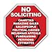 Safety Magnets No Soliciting Vinyl Static Cling Decal | No Trespassers Sticker- for Homes, Offices, Businesses | Modern Door Porch Window Decor Sign | Black & Red | Inside Outside Removable(1, 5 INCH)