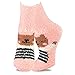 TeeHee Fashionable Cozy Fuzzy Slipper Crew Socks for Women 5-Pack (Animal)