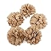 Tinksky Hessian Burlap Flowers Burlap Lace Roses Flowers for Christmas Wedding Decoration-5pcs (Brown)