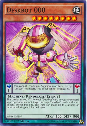 Yu-Gi-Oh! - Deskbot 008 (MP16-EN207) - Mega Pack 2016 - 1st Edition - Common