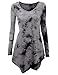 Doublju Womens Long Sleeve Tie-Dye Asymmetrical Tunic Top