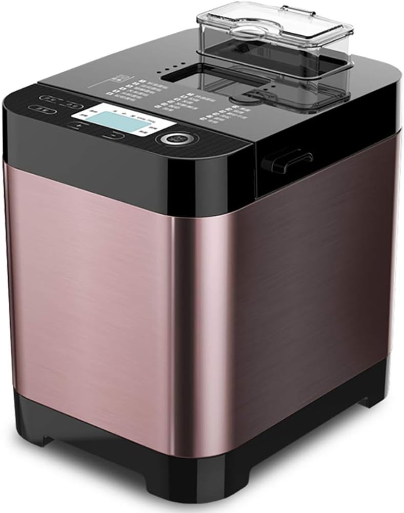 Automatic Bread Machine Multifunctional Stainless Steel Bread Machine, Programmable, 18 Settings, 3 Crust Colors, Reserve& Keep Warm Set
