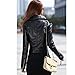 Artfasion Women's Faux Leather Jacket Ladies Girls Fashion Zip Up Motor Biker Jacket Coat (Black,XS to XXL)