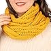 Infinity Scarf for Women Winter Warm Knit Circle Loop Chunky Scarves for Ladies, Mustard Yellow