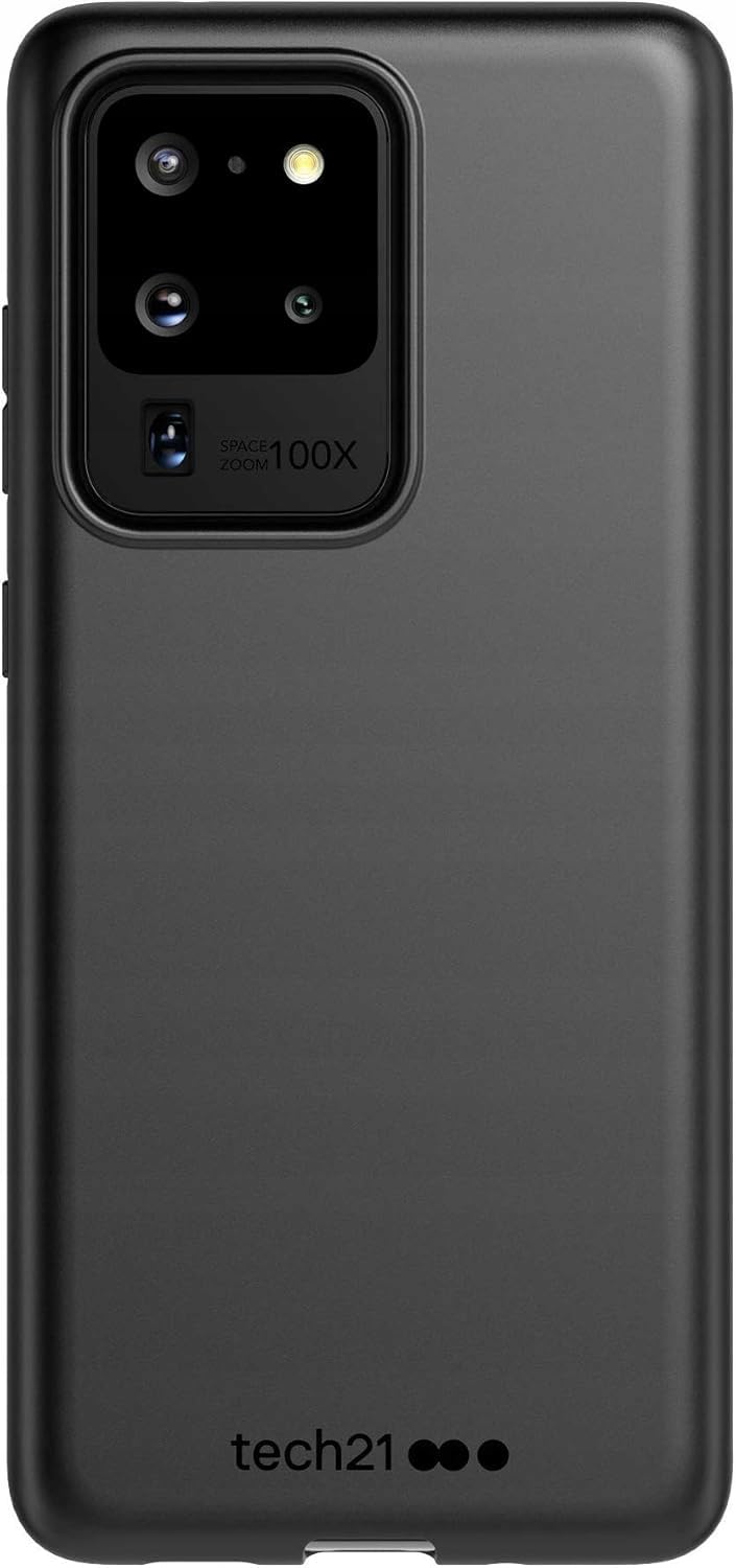 tech21 Studio Colour for Samsung Galaxy S20 Ultra 2.4 Meter Drop Protection with Antimicrobial Properties and Plant-based Materials - Back To Black