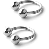 Ruifan 14G CBR Horseshoe Circular Rings 316L Surgical Steel for Lip Eyebrow Tongue Nipple Helix Tragus Cartilage Septum Piercing Jewelry