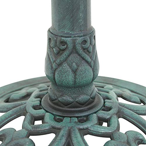 Spp12 Luxury Green Pedestal Resin Verdigris Bird Bath Garden