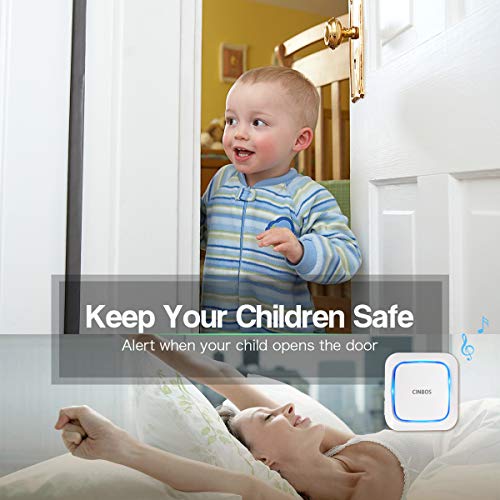 image for Door Alarm for Home/Office, Cinbos Wireless Door Open Chime, Range 656