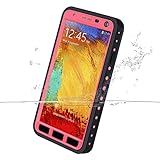 Galaxy Note 3 Waterproof Case, iThrough Waterproof Case, Dust Proof, Snow Proof, Shock Proof Full Sealed Protection Case with Touched Transparent Screen Protector for Samsung Galaxy Note 3(Pink)