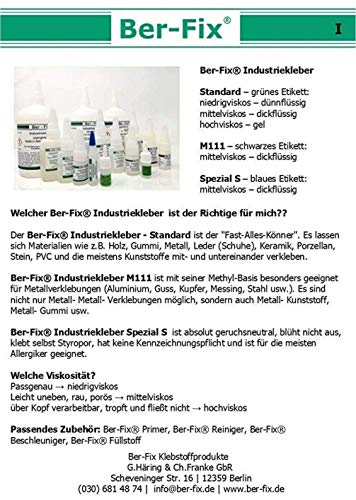 Ber-Fix Industriekleber Plastik Kunststoff 50g mittelviskos 100mPas Ihr Neuer flüssig Sekundenkleber extra stark für… – Bild 4