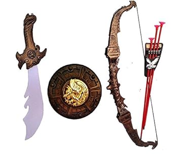 HALO NATION Bahubali Warrior Set - Knights Fancy Dress Kids Cosplay - Armagadon Sword, Sheild, Bow & 3 Arrows